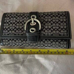 Black and Gray Designer Women's wallet signature Coach